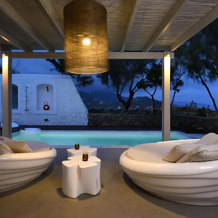 ヴィラ Luxury Mykonos Dafniri Private Pool Sea View Kalafatis *